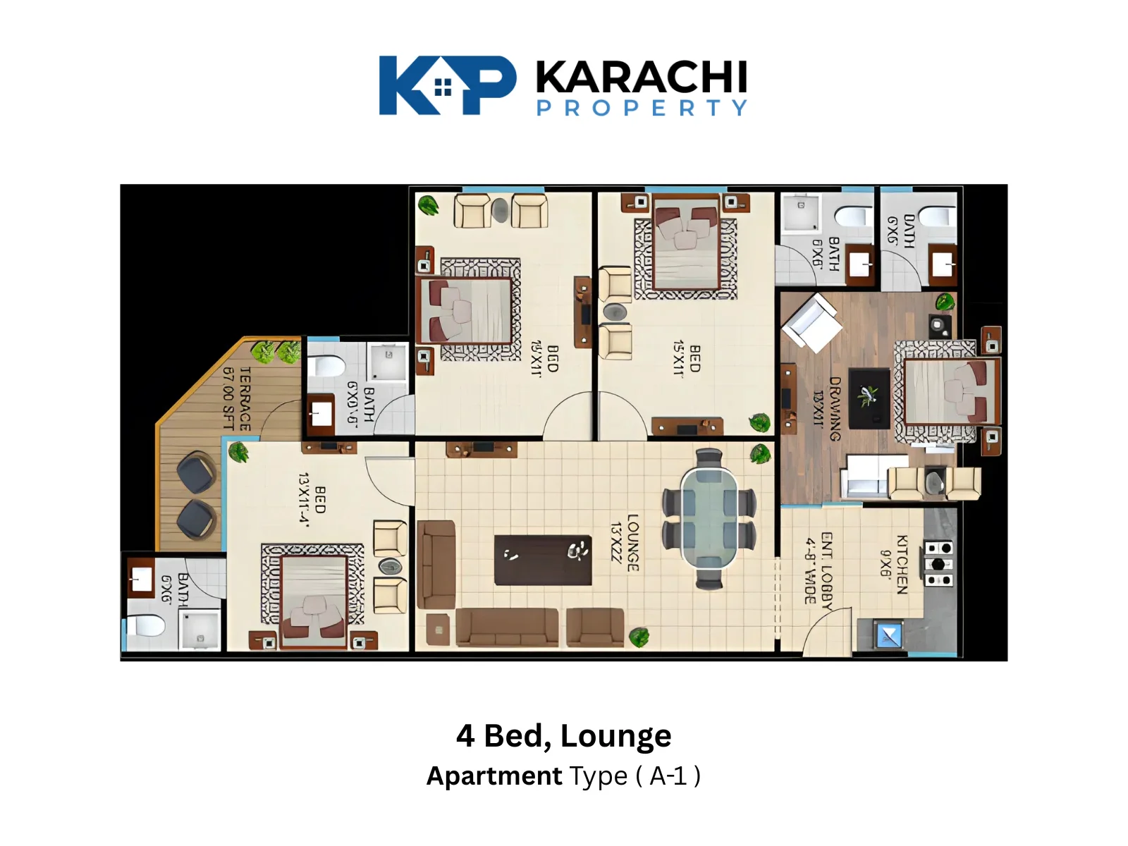 Type A-1 4 Bedroom Plan
