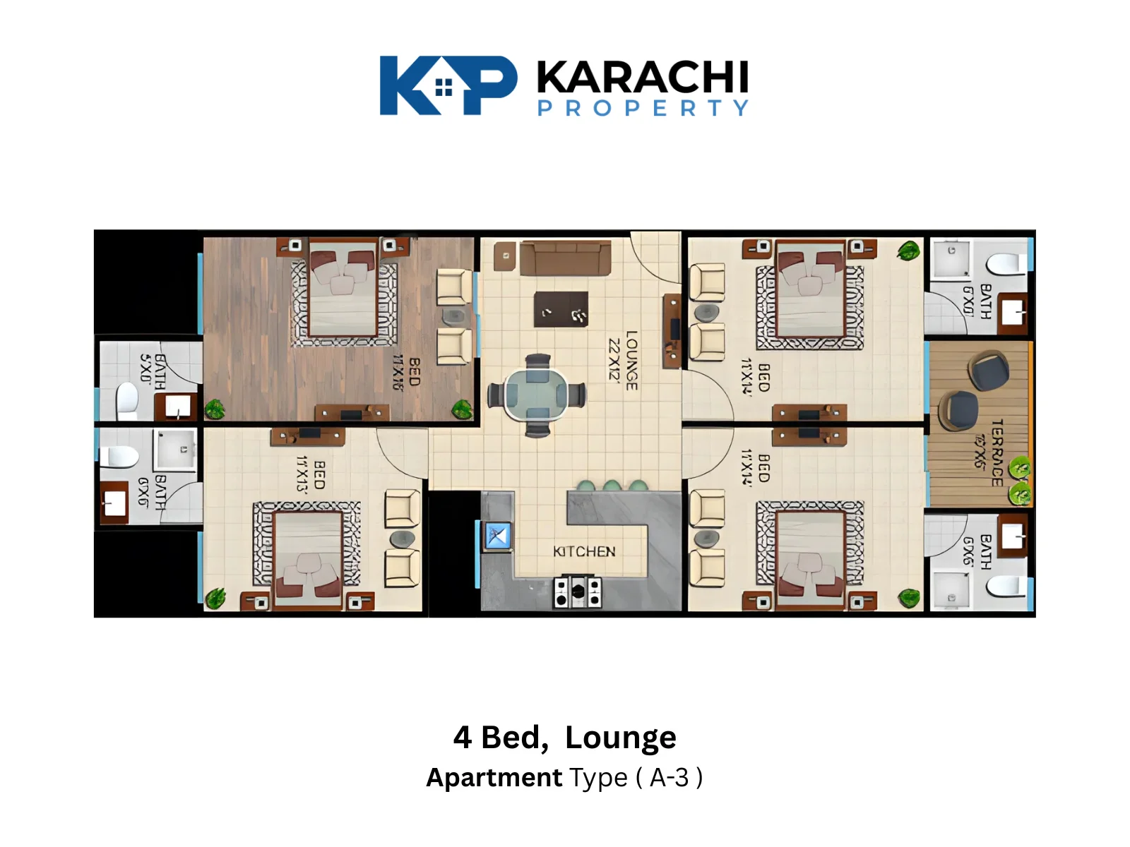 Type A-3 4 Bedroom Plan