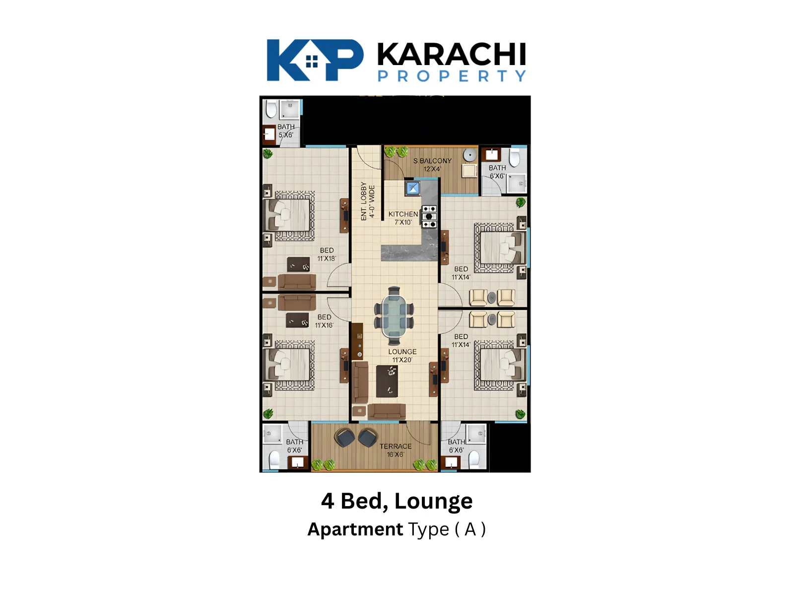 Type A 4 Bedroom Plan