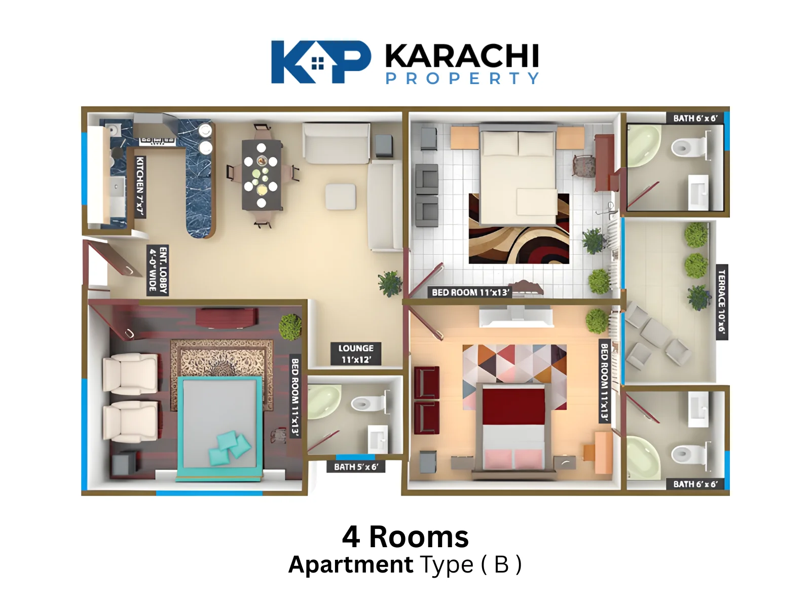 Type B 4 Rooms Apartment