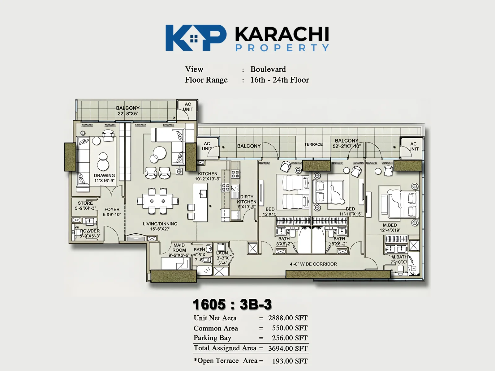 1605 - 3B-3 plan map