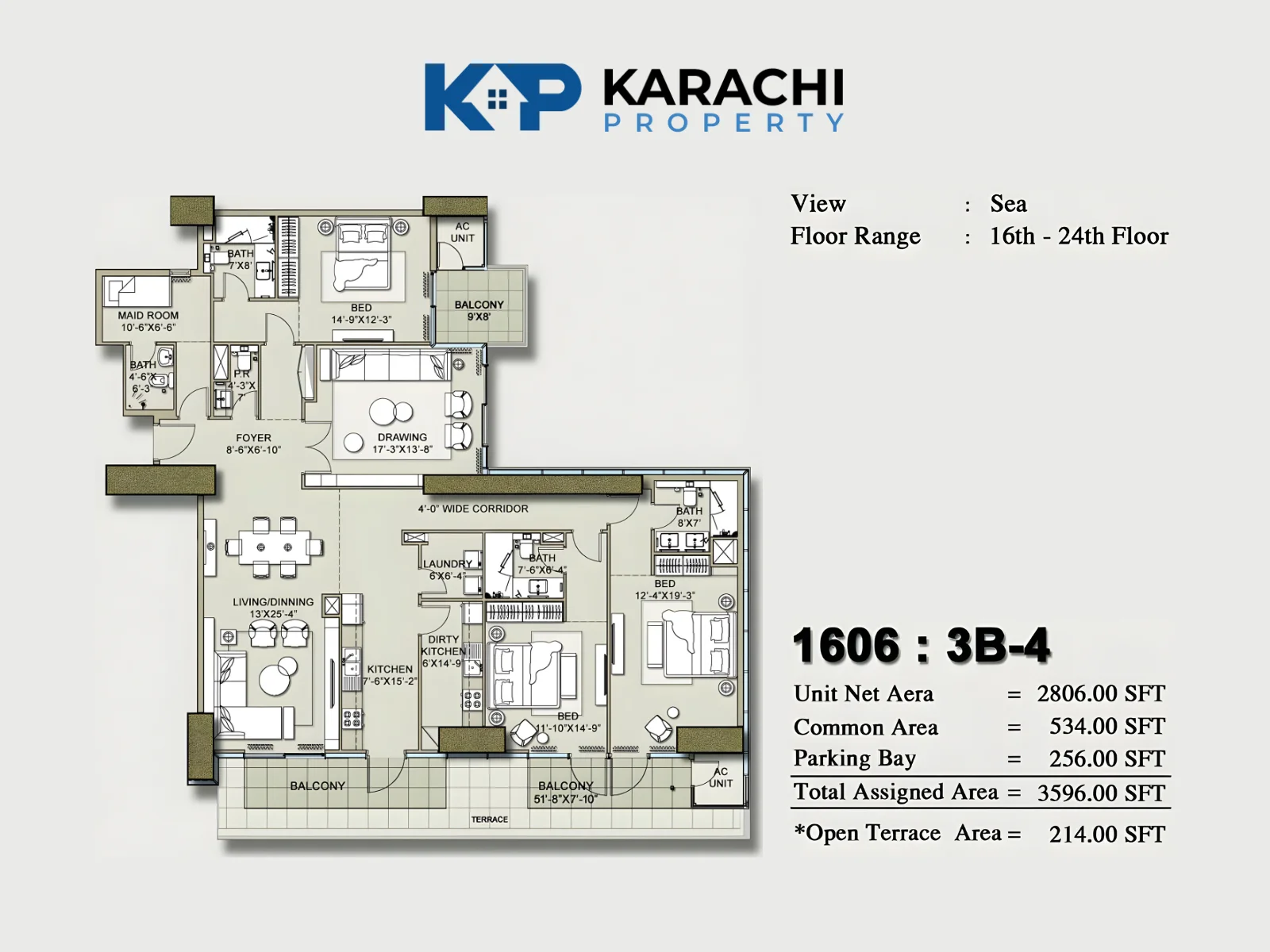 1606 - 3B-4 plan map
