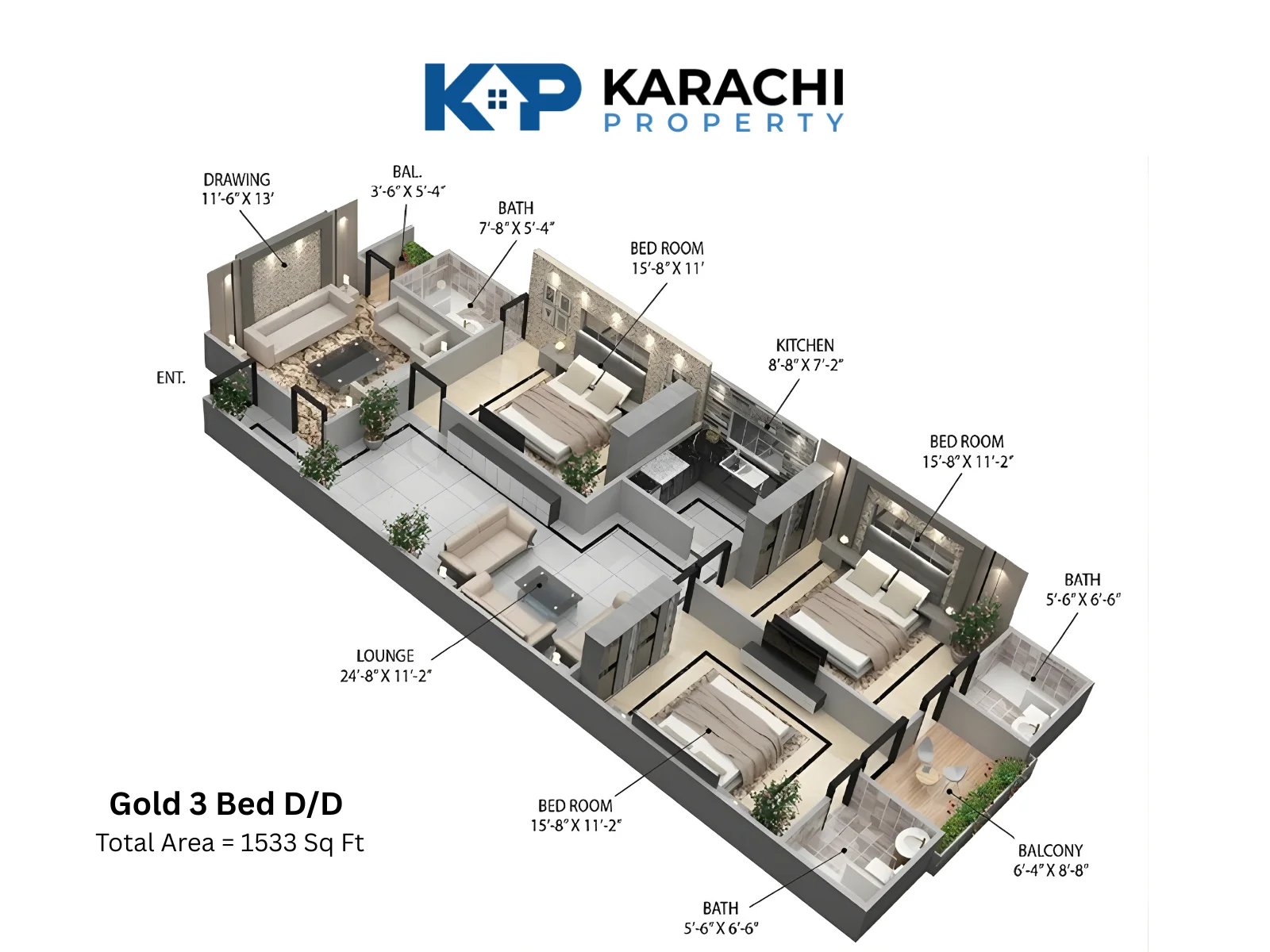 Gold 3 Bed D_D