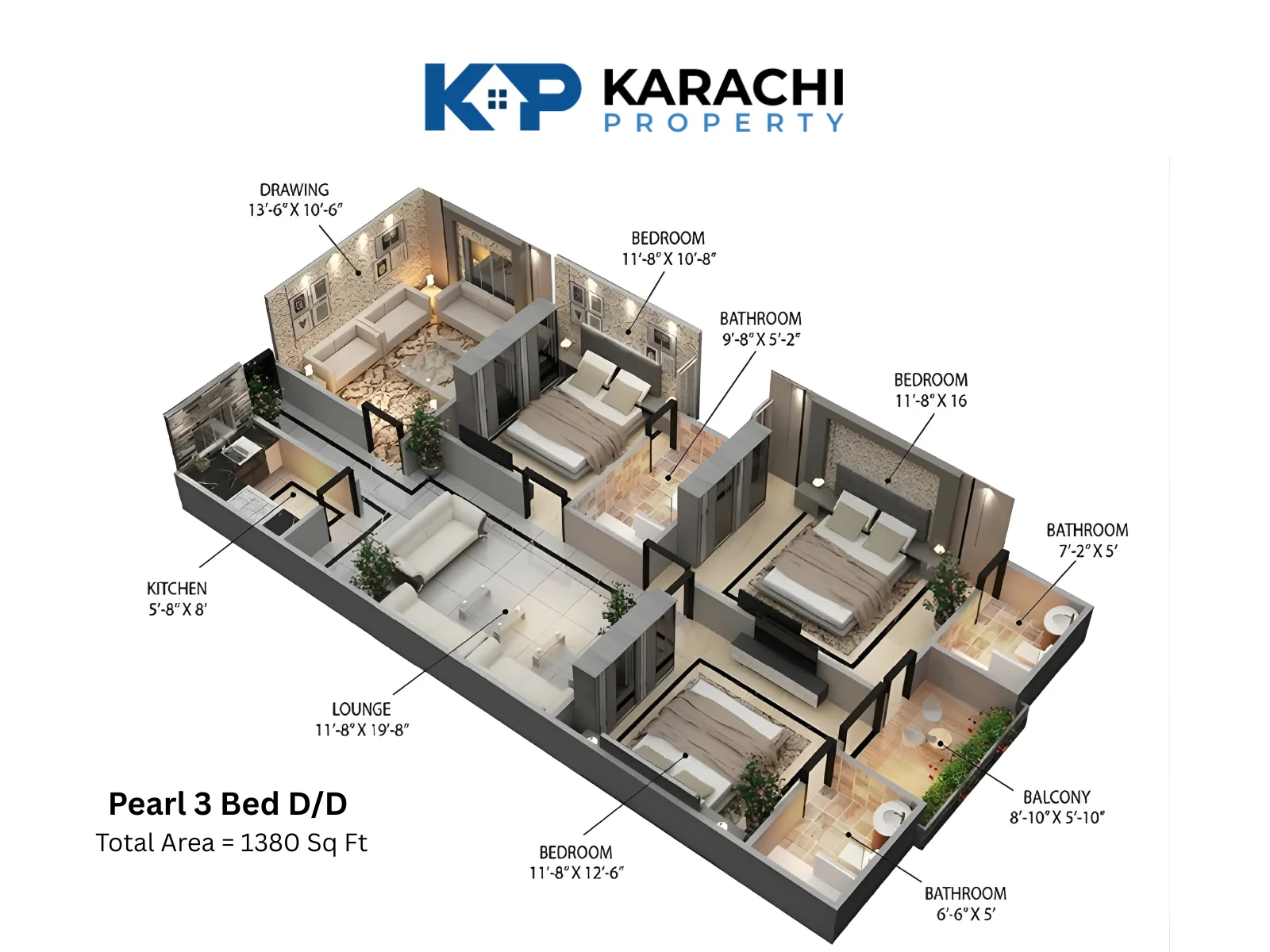 Pearl 3 Bed D_D