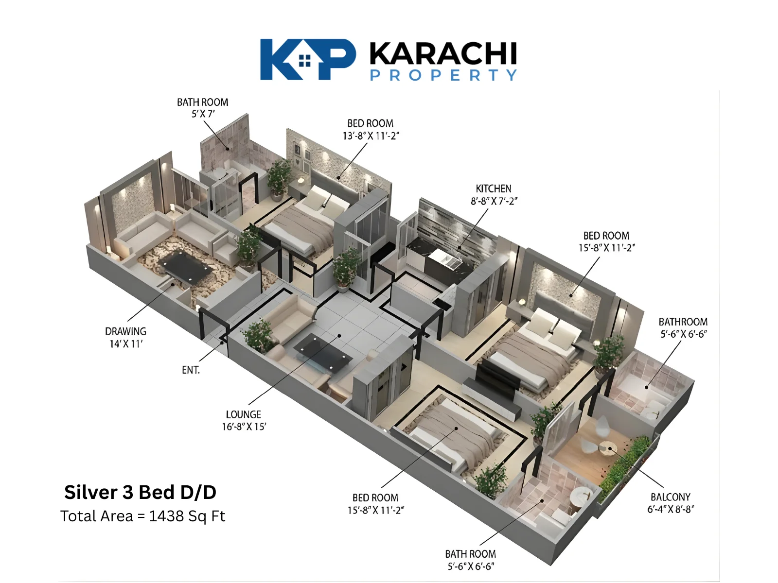Silver 3 Bed D_D