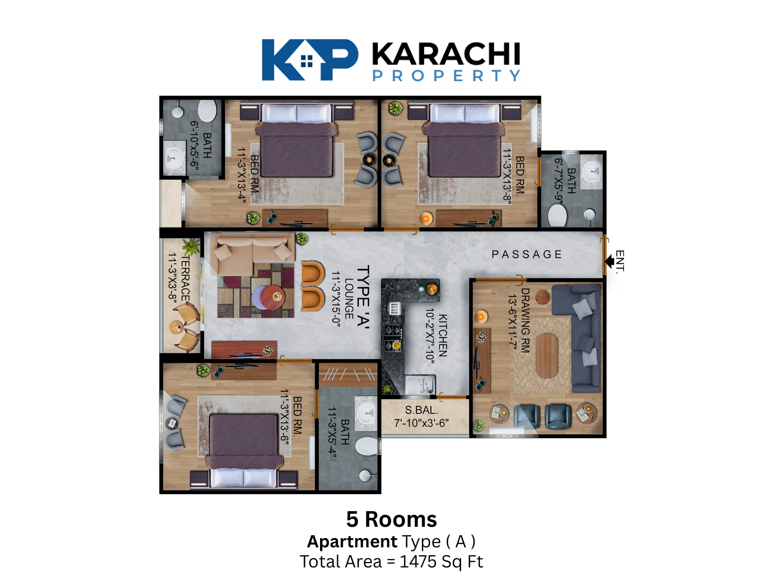 Type-A 5 Rooms Apartment