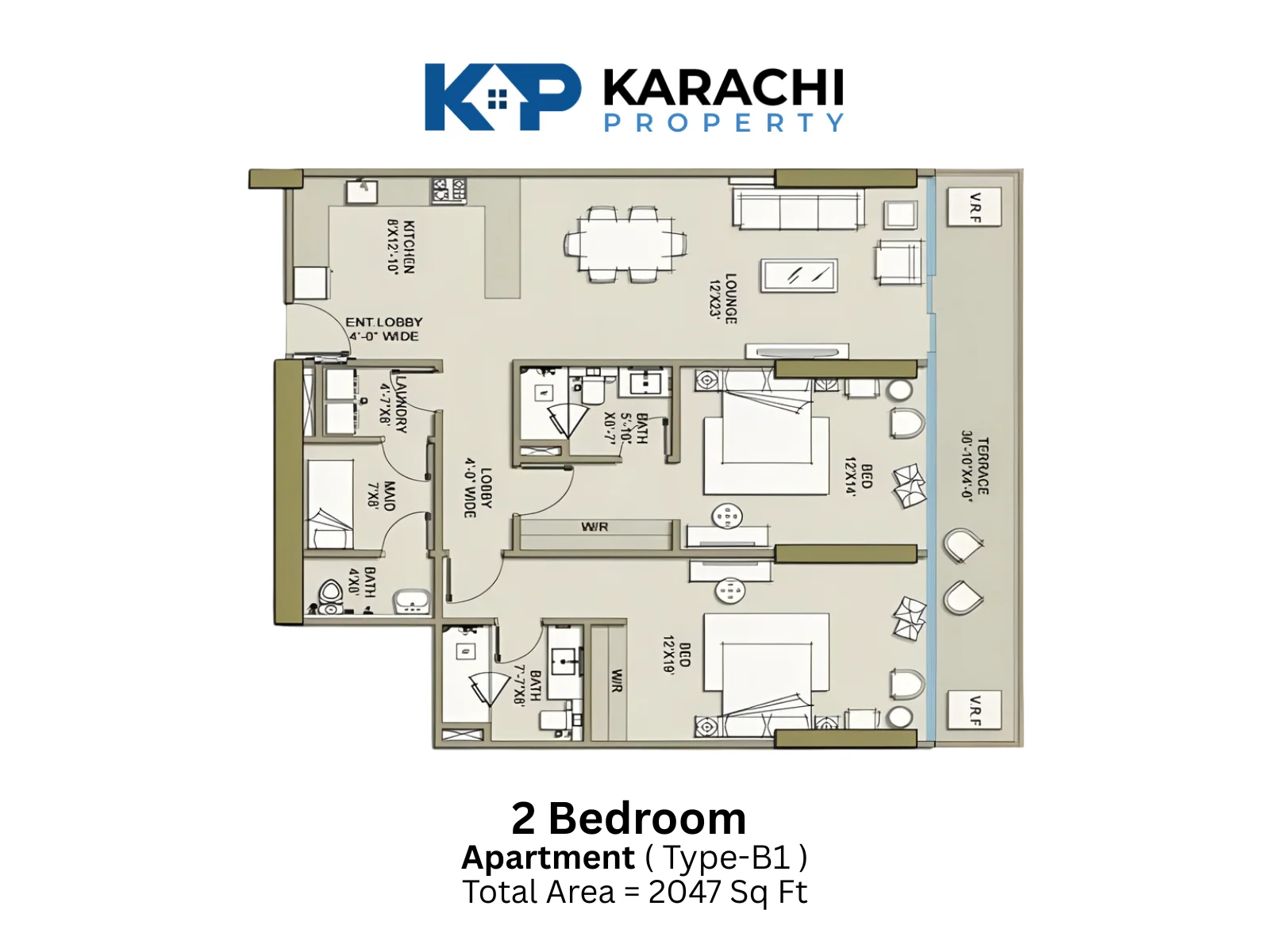 Type B1 2 Bedroom Apartment