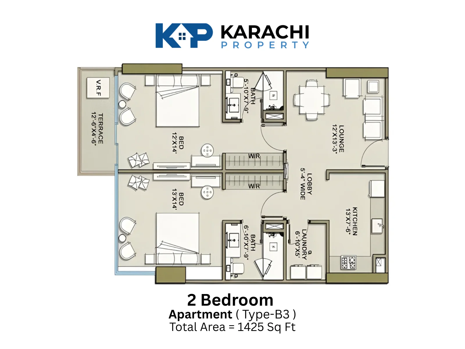 Type B3 2 Bedroom Apartment