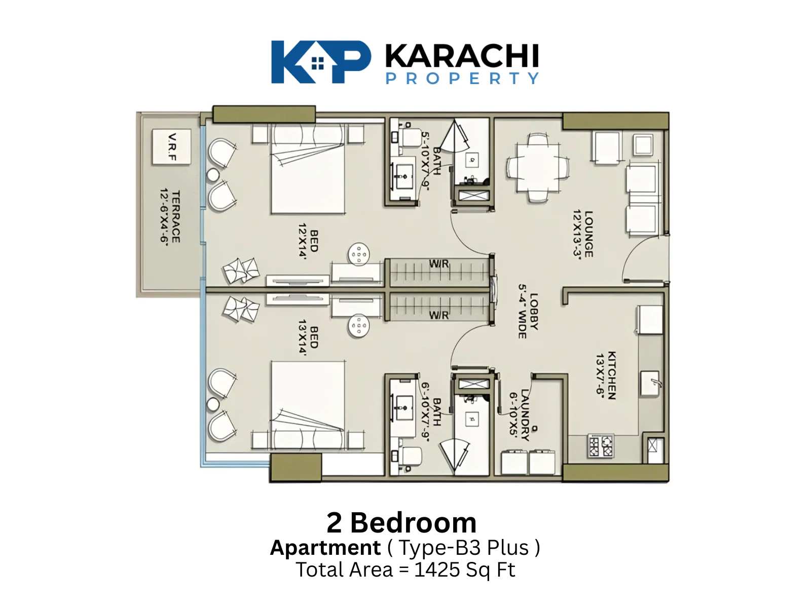 Type B3 Plus 2 Bedroom Apartment