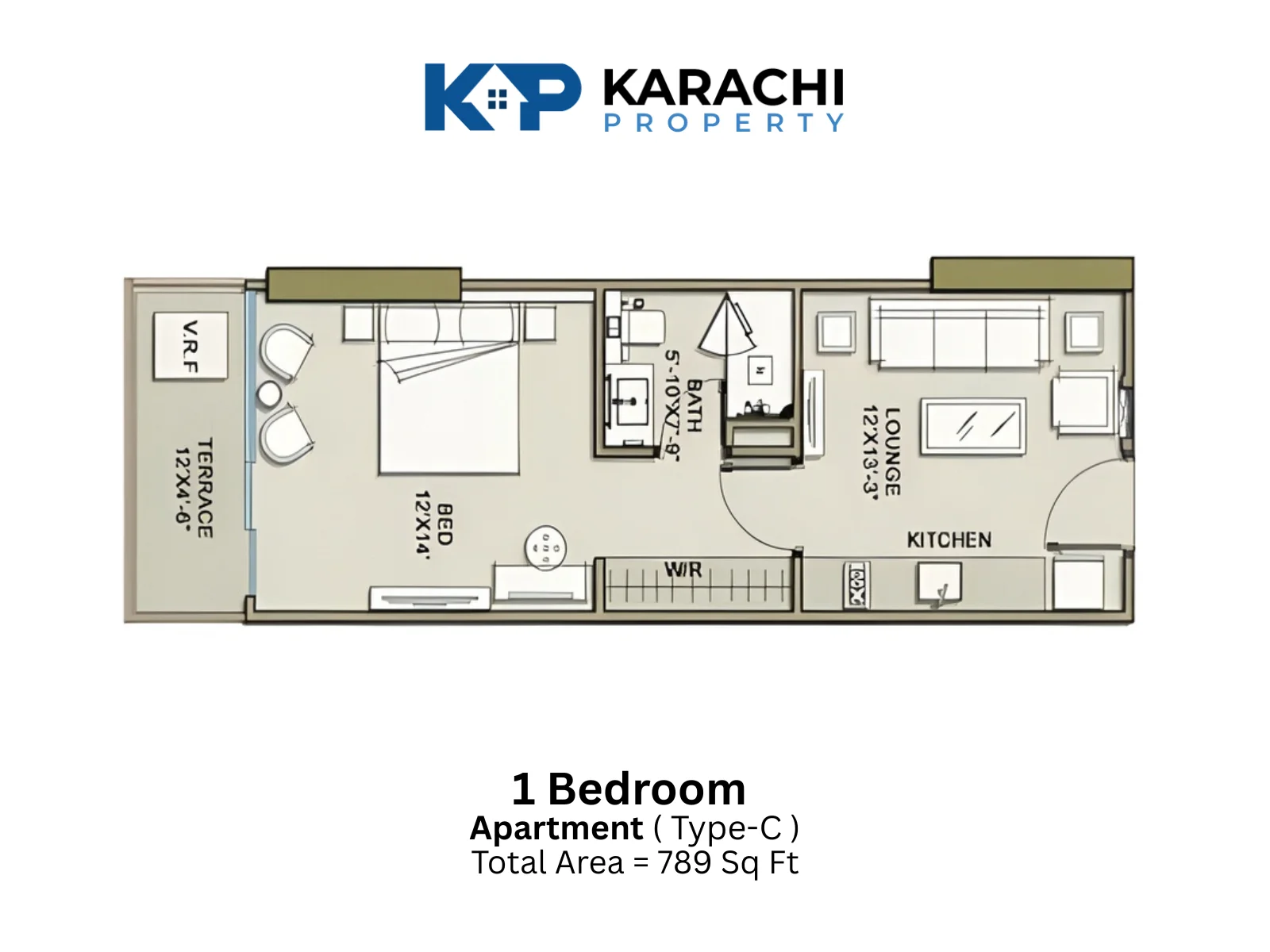 Type C 1 Bedroom Apartment