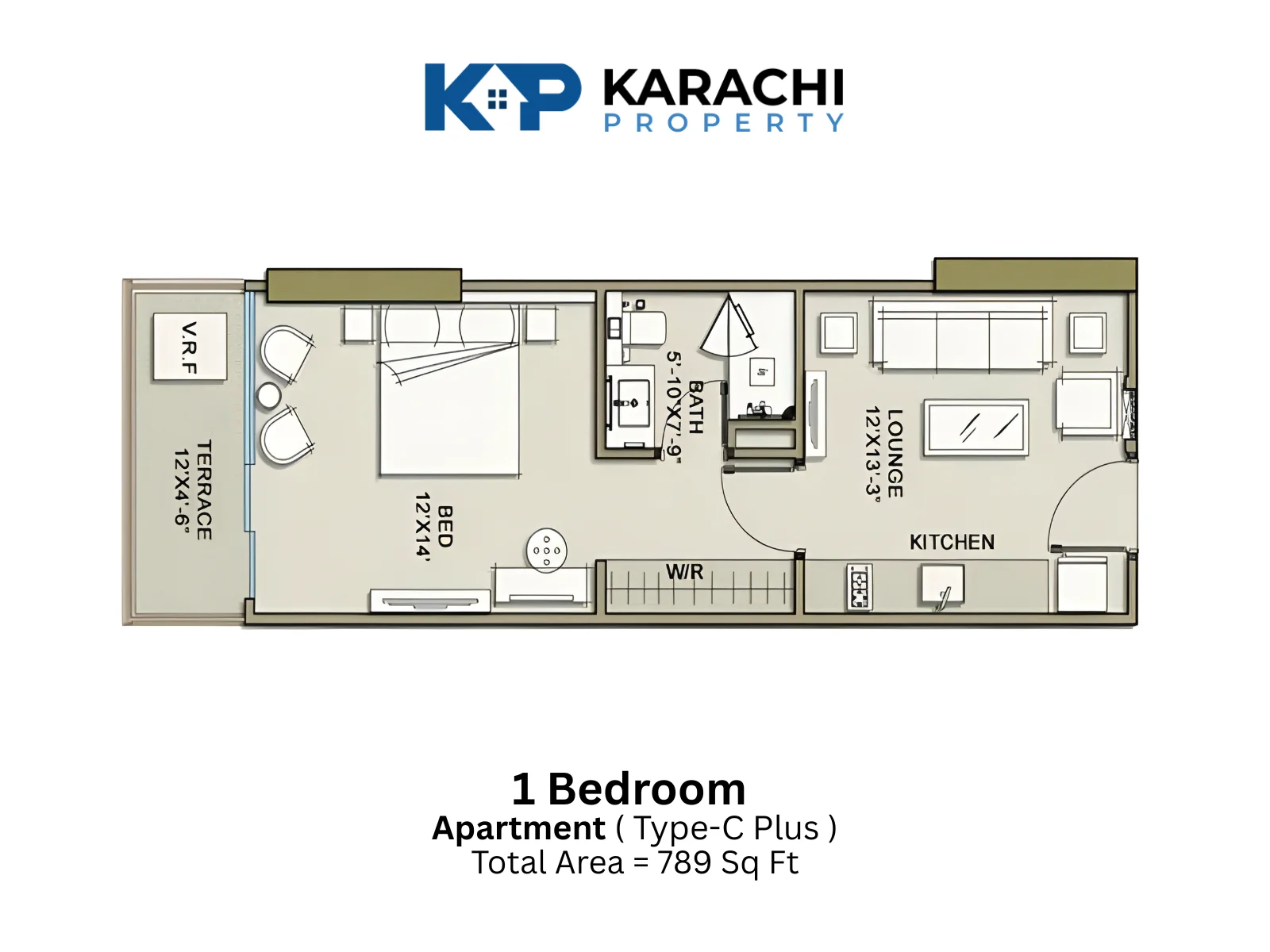 Type C Plus 1 Bedroom Apartment