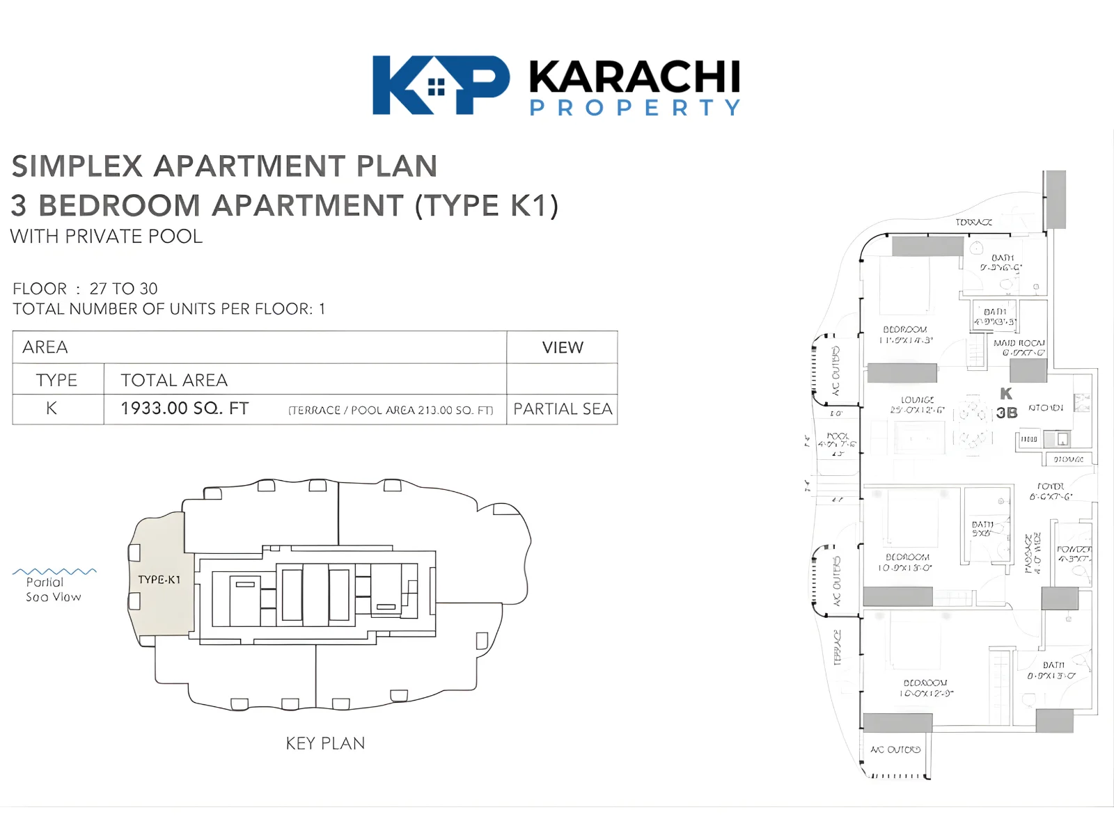 Type K 3 bedroom plan 27-30