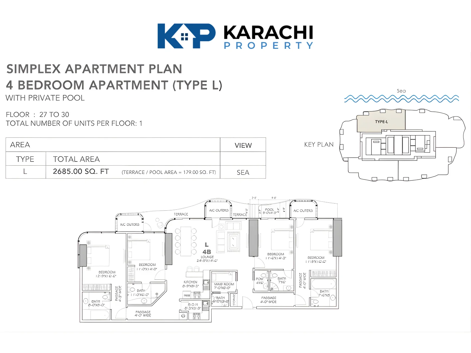 Type L 4 bedroom plan 27-30