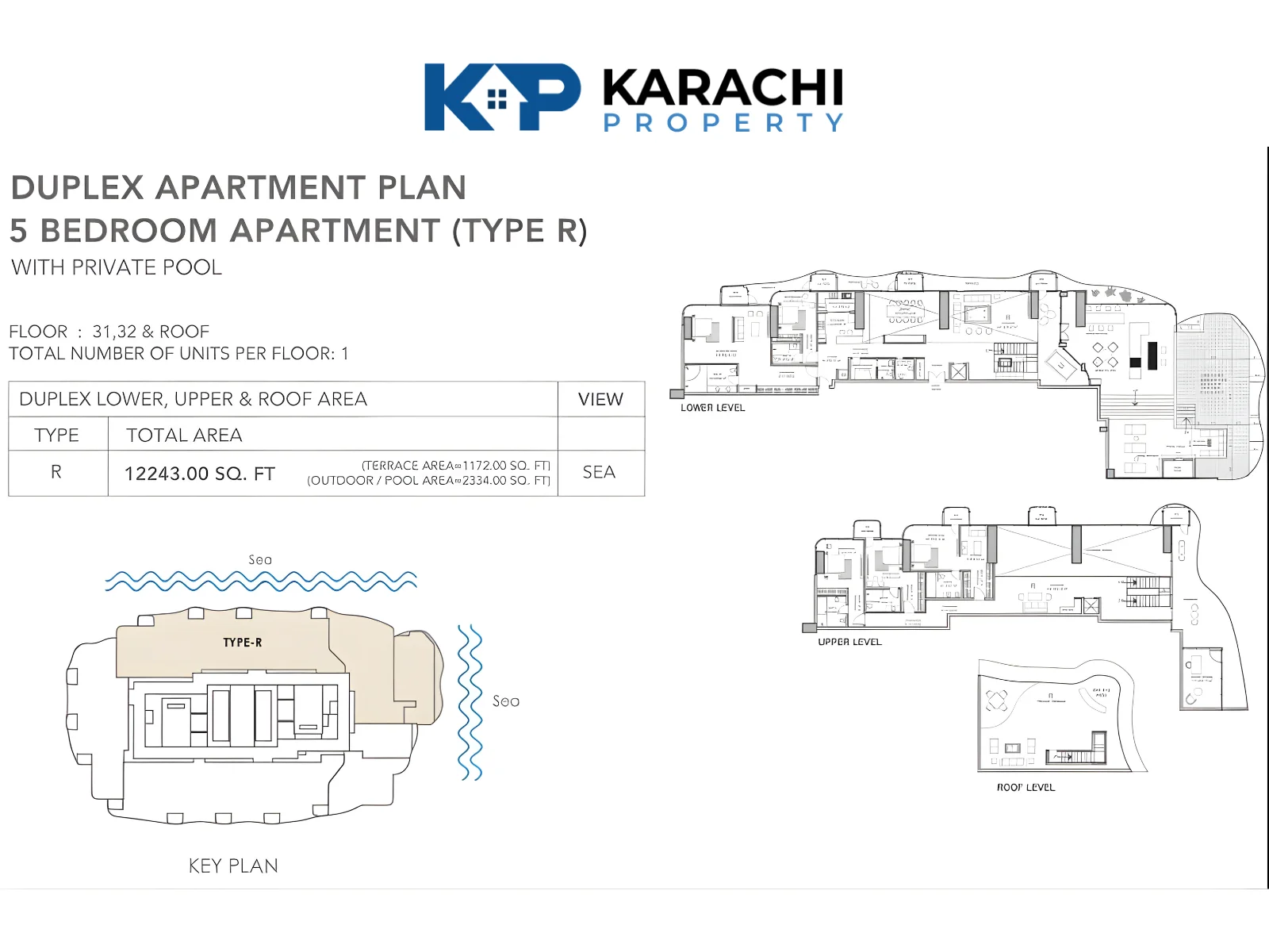 Type R 5 bedroom plan 31-32 and roof