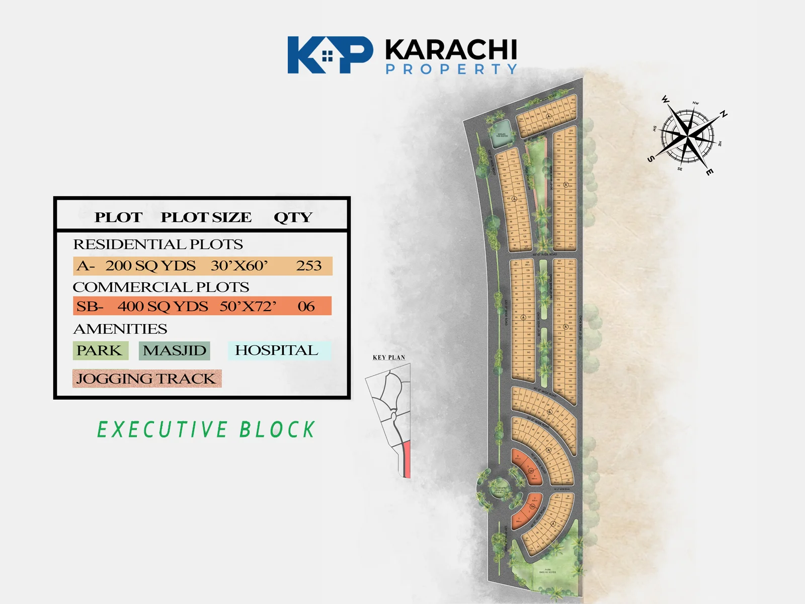Executive Block All Plots Map