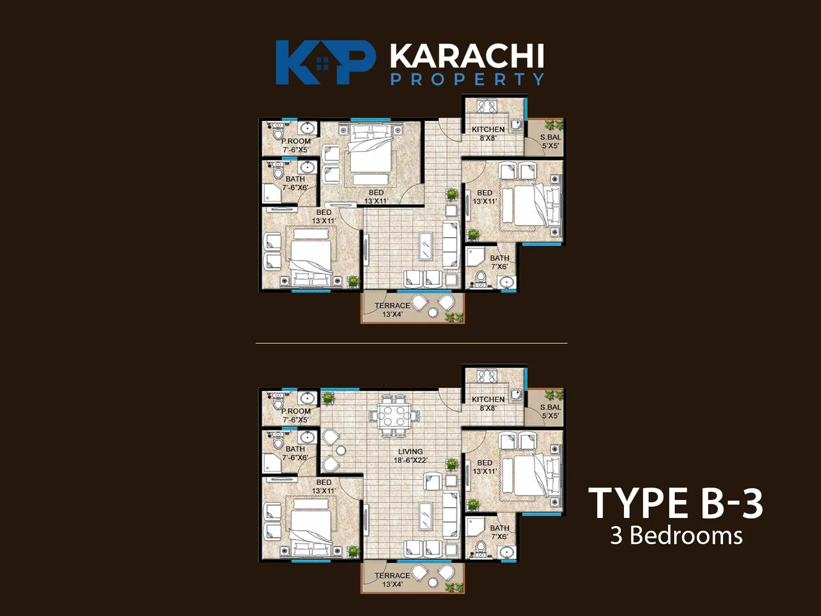 Type B-3 3 Bedrooms KJT