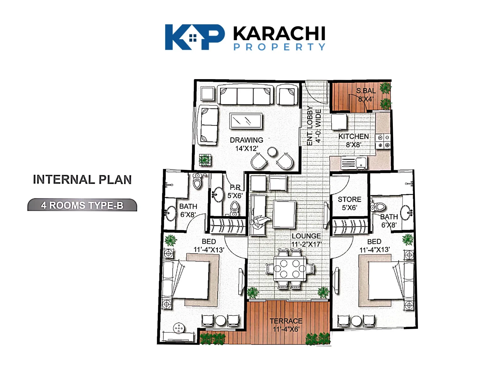 Apartment Plan Type B map