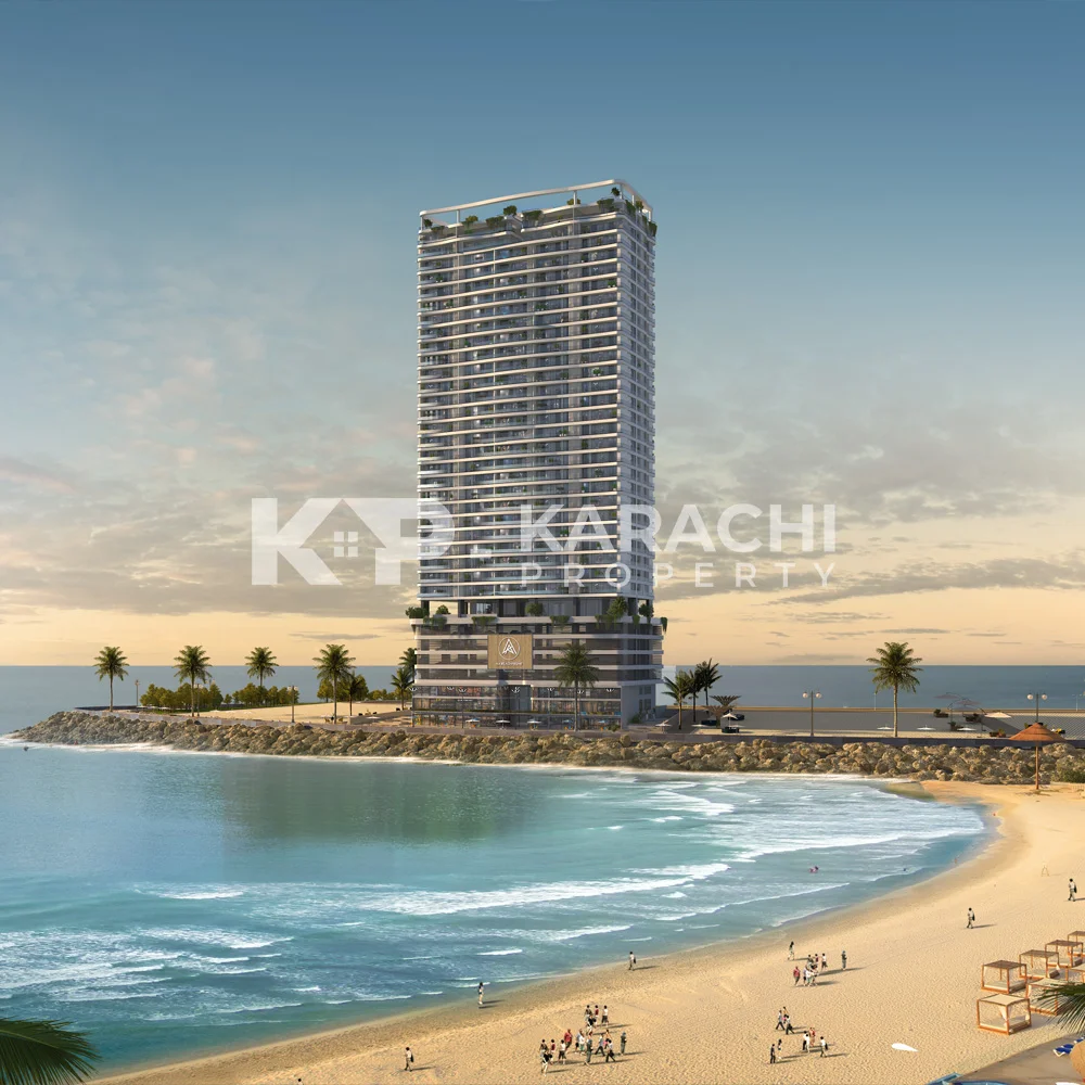 Aerial view of AA Beachfront at HMR Waterfront Karachi